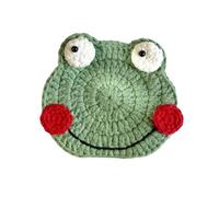 Cute Animal Coasters, Knitted Beverage Mats Set, Absorbent with Yarn Material, Heat Resistant Table Protection Multi Coating Use Design, Desk Decor with Cartoon Style, Dining Accessory for Cafe