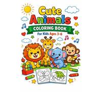Cute Animal Coloring Book for Kids: 70+ Fun Safari & Forest Animals for Kids Ages 3-6 with Color Reference Guide