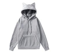 Cute Animal Hoodie with Ears Pullover Sweaters for Women Solid Womens Oversized Sweatshirts Cat Hoodie Hooded