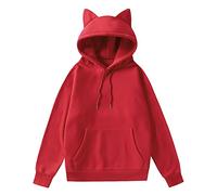 Cute Animal Hoodie with Ears Pullover Sweaters for Women Solid Womens Oversized Sweatshirts Cat Hoodie Hooded