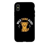 Cute Animal Leopard Quote Funny Wild Thing Alert Coque pour iPhone X/XS