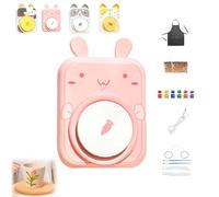 Cute Animal Pottery Wheel Set for Kids, DIY Mini Pottery Studio,Complete Potterys Painting Kit Arts and Crafts for Girls Boy Kids Toy, Birthday Halloween (Pink Rabbit,2*Clay)