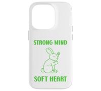 Cute Animal Quote Strong Mind Soft Heart Mental Health Coque pour iPhone 14 Pro