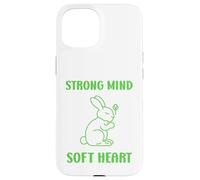 Cute Animal Quote Strong Mind Soft Heart Mental Health Coque pour iPhone 15