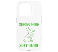 Cute Animal Quote Strong Mind Soft Heart Mental Health Coque pour iPhone 15 Pro