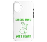 Cute Animal Quote Strong Mind Soft Heart Mental Health Coque pour iPhone 16