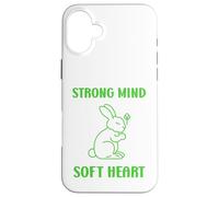 Cute Animal Quote Strong Mind Soft Heart Mental Health Coque pour iPhone 16 Plus