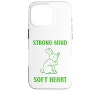 Cute Animal Quote Strong Mind Soft Heart Mental Health Coque pour iPhone 16 Pro