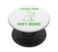 Cute Animal Quote Strong Mind Soft Heart Mental Health PopSockets PopGrip Adhésif