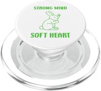 Cute Animal Quote Strong Mind Soft Heart Mental Health PopSockets PopGrip pour MagSafe