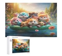 Cute Animals Puzzle en Bois Enfant 1000 Pièces - Jeu EduChatif Motricité Fine Et Concentration - Puzzles pour Adultes （75×50cm）