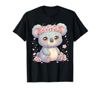 Cute Anime Koala with Cherry Blossoms Flower Kids Girls Boys T-Shirt