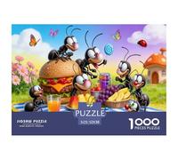 Cute Ants Picnic Puzzle 1000 Pièces Adultes Animal Puzzles 1000 Pièce Jeu De Team Building Cadeau 52x38cm/1000pcs