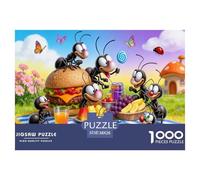 Cute Ants Picnic Puzzle 1000 Pièces Adultes Enfants Animal Puzzles 1000 Pièces Jeu ÉduChatif Décor À La Maison 38x26cm/1000pcs