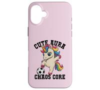 Cute Aura Soccer Unicorn Chaos Core, Juste Une Fille Qui Aime 67 Ans Coque pour iPhone 16 Plus