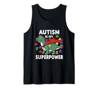 Cute Autism is my Superpower Autism Awareness Dinosaure Débardeur