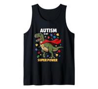 Cute Autism is my Superpower Autism Awareness Dinosaure Débardeur