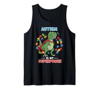 Cute Autism is my Superpower Autism Awareness Dinosaure Débardeur