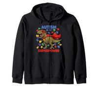 Cute Autism is my Superpower Autism Awareness Dinosaure Sweat à Capuche