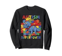 Cute Autism is my Superpower Autism Awareness Dinosaure Sweatshirt