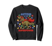 Cute Autism is my Superpower Autism Awareness Dinosaure Sweatshirt