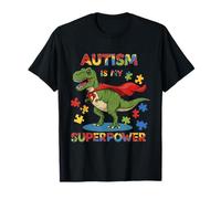 Cute Autism is my Superpower Autism Awareness Dinosaure T-Shirt