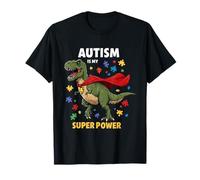 Cute Autism is my Superpower Autism Awareness Dinosaure T-Shirt