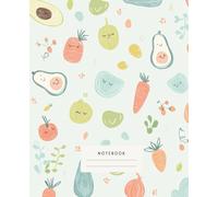 Cute Avocado And Carrot Faces Notebook For Kids: Delight your child with this cute avocado and carrot-themed notebook, perfect for school and home