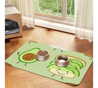 Cute Avocado and Toast and Fied Egg,Waterproof Pet Feeding Mat,PU Leather Placemats for Cat Dog Water Bowl,Food Mats,30x45cm