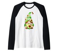 Cute Avocado Lover Gnomie for Xmas Couple Funny Vegan GNOME Manche Raglan