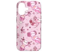 Cute Axolotl Cherry Pattern for Girls Women Pink Strawberry Coque pour iPhone 17