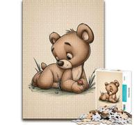 Cute Baby Bear Scandinavian Nursery Animal Il Puzzle, 1000 pièces | Activité puzzle de table pendant les soirées calmes, pour un défi satisfaisant.