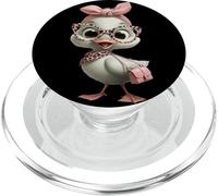 Cute Baby Chick Kawaii Oiseau Rose Léopard Lunettes Graphique PopSockets PopGrip pour MagSafe