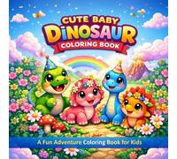Cute Baby Dinosaur coloring Book: A Fun Adventure Coloring Book for kids and Adorable Dinosaur Coloring Pages for Kids Ages 3-8 | Fun Easy Dinosaurs, Cute Baby T-Rex, Triceratops, Stegosaurus & More