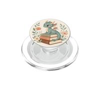 Cute Baby Dragon Lecture Livres Fantasy Art PopSockets PopGrip pour MagSafe