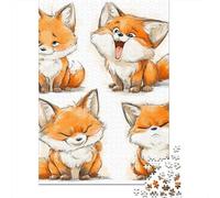 Cute Baby Fox Art Prints Puzzles 1000 Pieces Cadeau Unique Jeu Éducatif Défi Jouet À De Qualité Supérieure Peinture Art pour Adultes Enfants 38x26cm/1000pcs