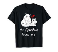 Cute Baby & Grandma My Grandmom Loves Me Hippopotame T-Shirt