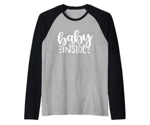 Cute Baby Inside Mommy's Tummy Nouveau-né Mère Manche Raglan