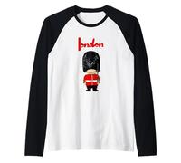 Cute Baby London Royal Guard Illustration Cartoon Graphic Manche Raglan