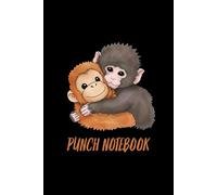Cute Baby Monkey Named Punch Plush Hugging notebook ; baby monkey called Punch hugging its orange monkey plush cute notebook: Cute Baby Monkey Named Punch Plush Hugging