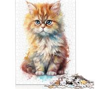 'Cute Baby Persian Cat Puzzles 1000 Pièces Cadeau Unique Jeu Éducatif Défi Jouet À De Qualité Supérieure Peinture Art pour Adultes Et Enfants À Partir De 12 Ans 1000pcs (75x50cm)