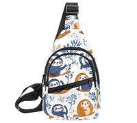 Cute Baby Sloths (3) Sling Side Sac à dos bandoulière, Multicolore 11., 11.8x7x1.5in/30x18x4cm