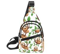 Cute Baby Sloths (3) Sling Side Sac à dos bandoulière, Multicolore 12., 11.8x7x1.5in/30x18x4cm