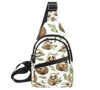 Cute Baby Sloths (3) Sling Side Sac à dos bandoulière, Multicolore 16., 11.8x7x1.5in/30x18x4cm