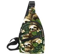 Cute Baby Sloths (3) Sling Side Sac à dos bandoulière, Multicolore 17., 11.8x7x1.5in/30x18x4cm