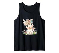 Cute Baby Unicorn with Flowers - Kawaii Pastel Pony Débardeur