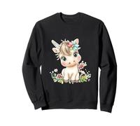 Cute Baby Unicorn with Flowers - Kawaii Pastel Pony Sweatshirt