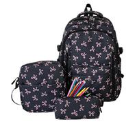 Cute Backpack and Lunch Box - 3 Piece Large Capacity Bookbag with Pencil