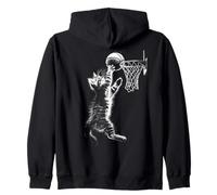 Cute Basketball Cat Funny Cat Playing Basketball Sweat à Capuche