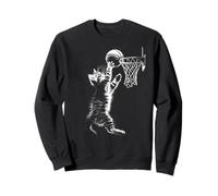 Cute Basketball Cat Funny Cat Playing Basketball Sweatshirt